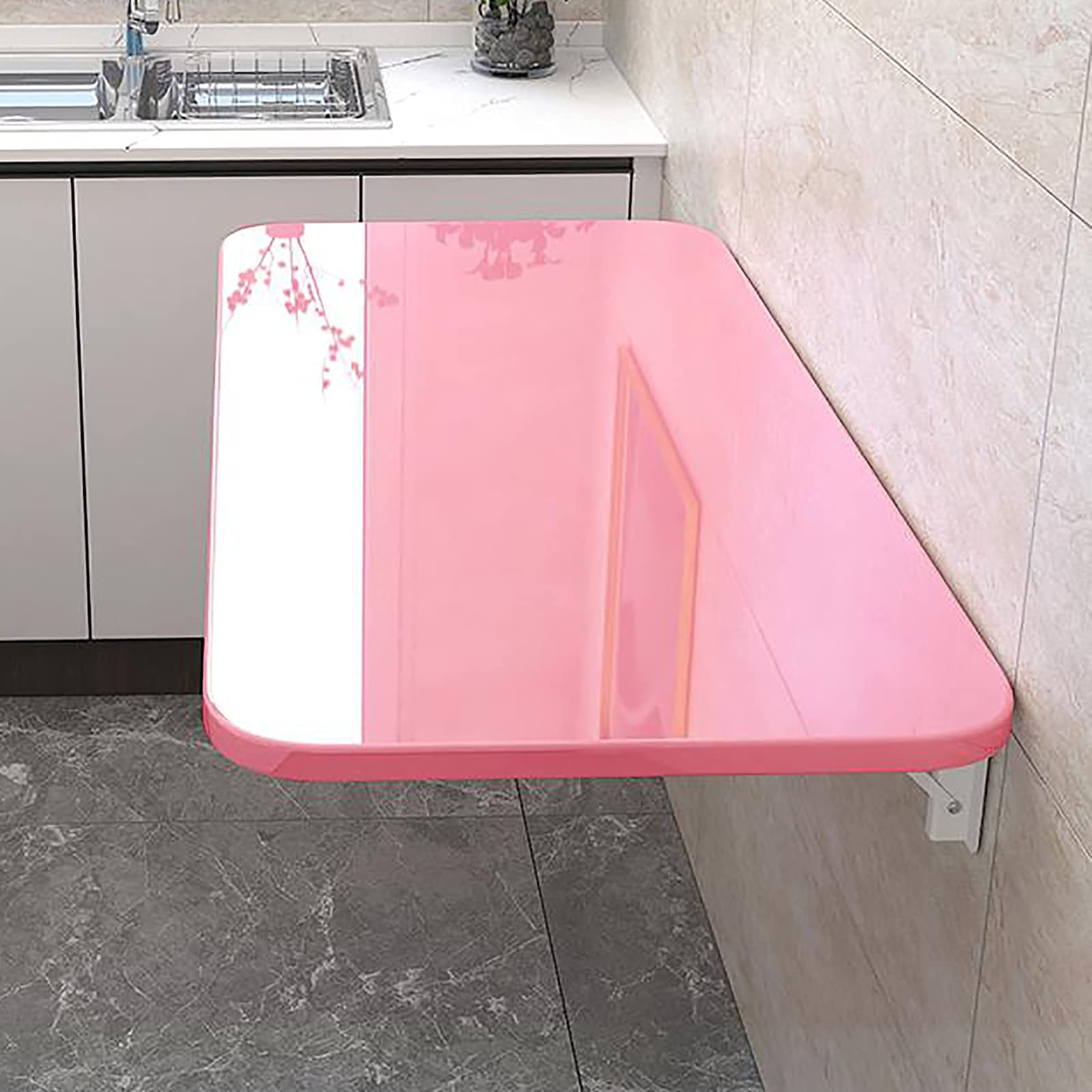 Table de Salle à Manger Murale Pliante avec Double Support Stable