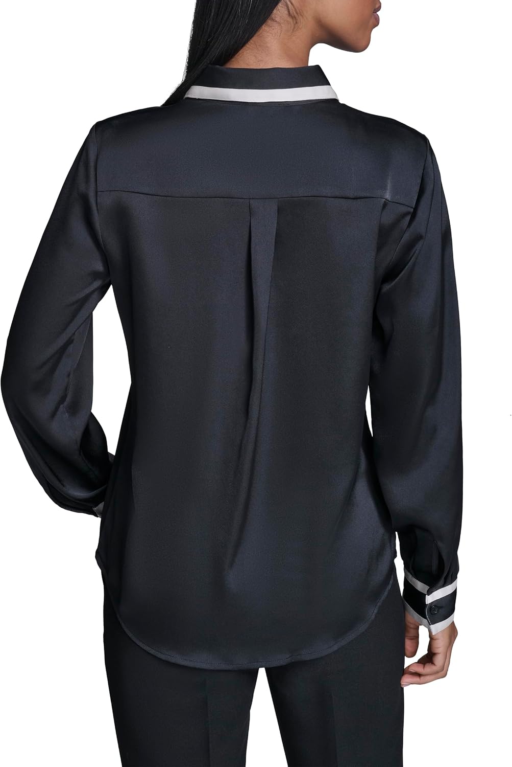 Karl Lagerfeld Women's Collared Long Sleeve Blouse