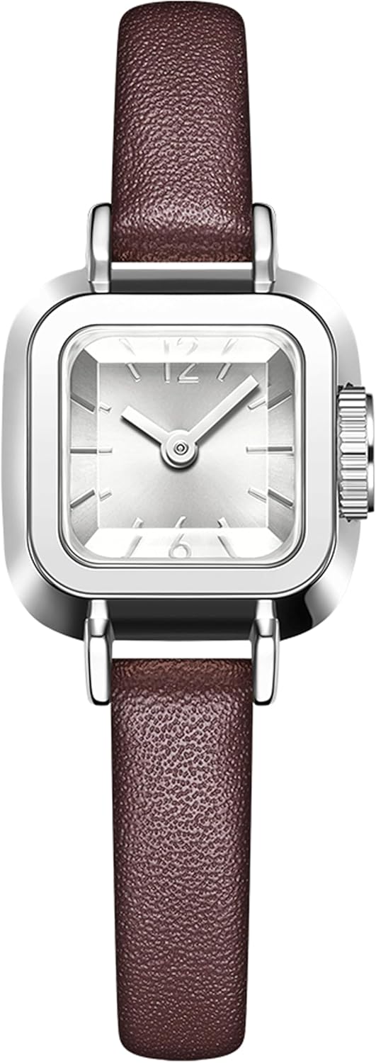 findtime Ladies Watch Square Vintage Designer Watches for Women Classic Elegant Wristwatch for Small Wrists Black Leather Band