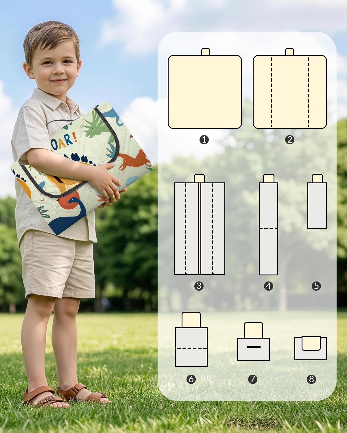 Manta de picnic impermeable de 200 x 200 cm, lavable a máquina, para familias y niños, grande, acolchada, alfombra de picnic al aire libre, a prueba de arena, para camping, playa, jardín