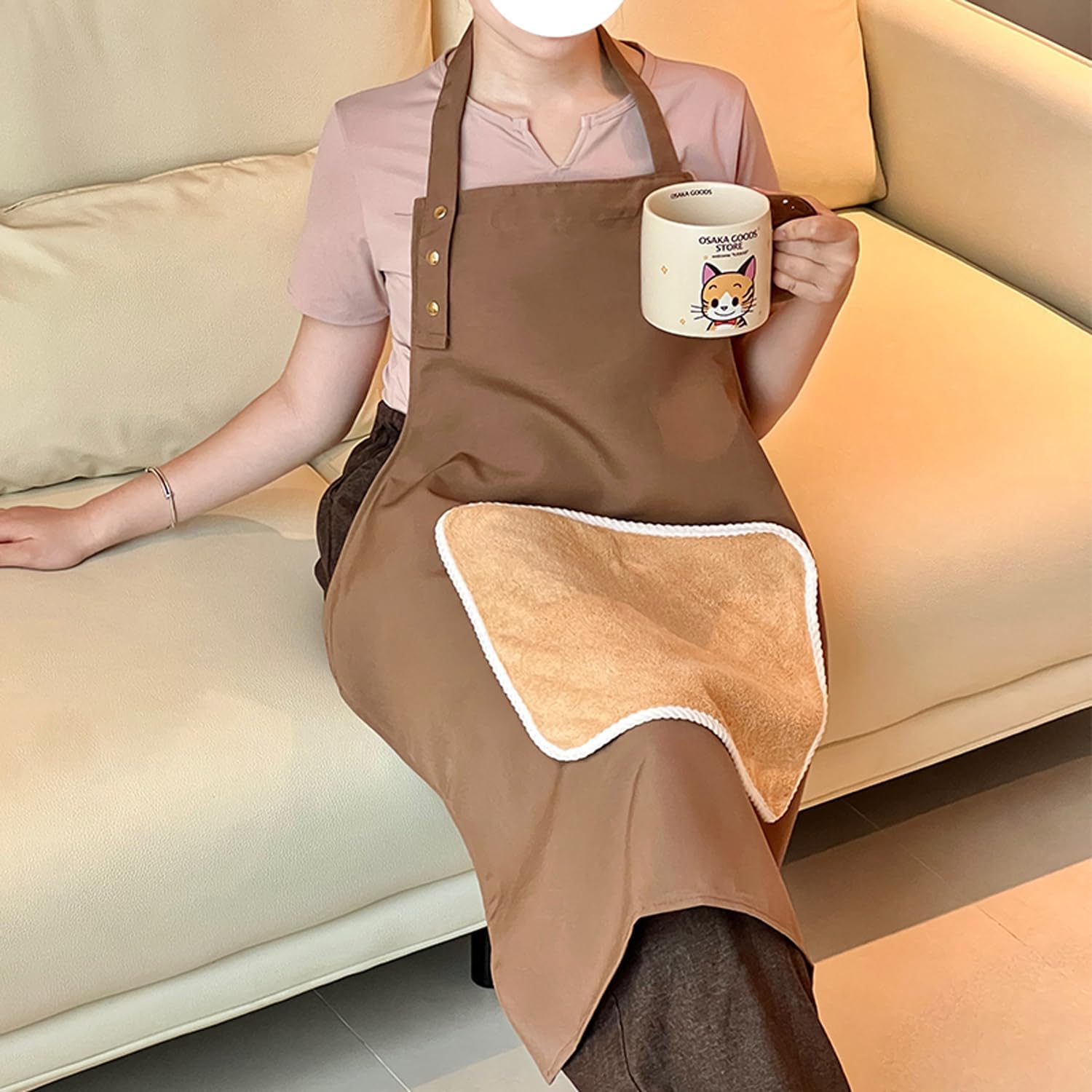 Apron with Towel, 2 Hand Towel & XL Pocket,for Art, Teaching, Kitchen, Cooking, Cleaning, Gardening, Home - Image 7