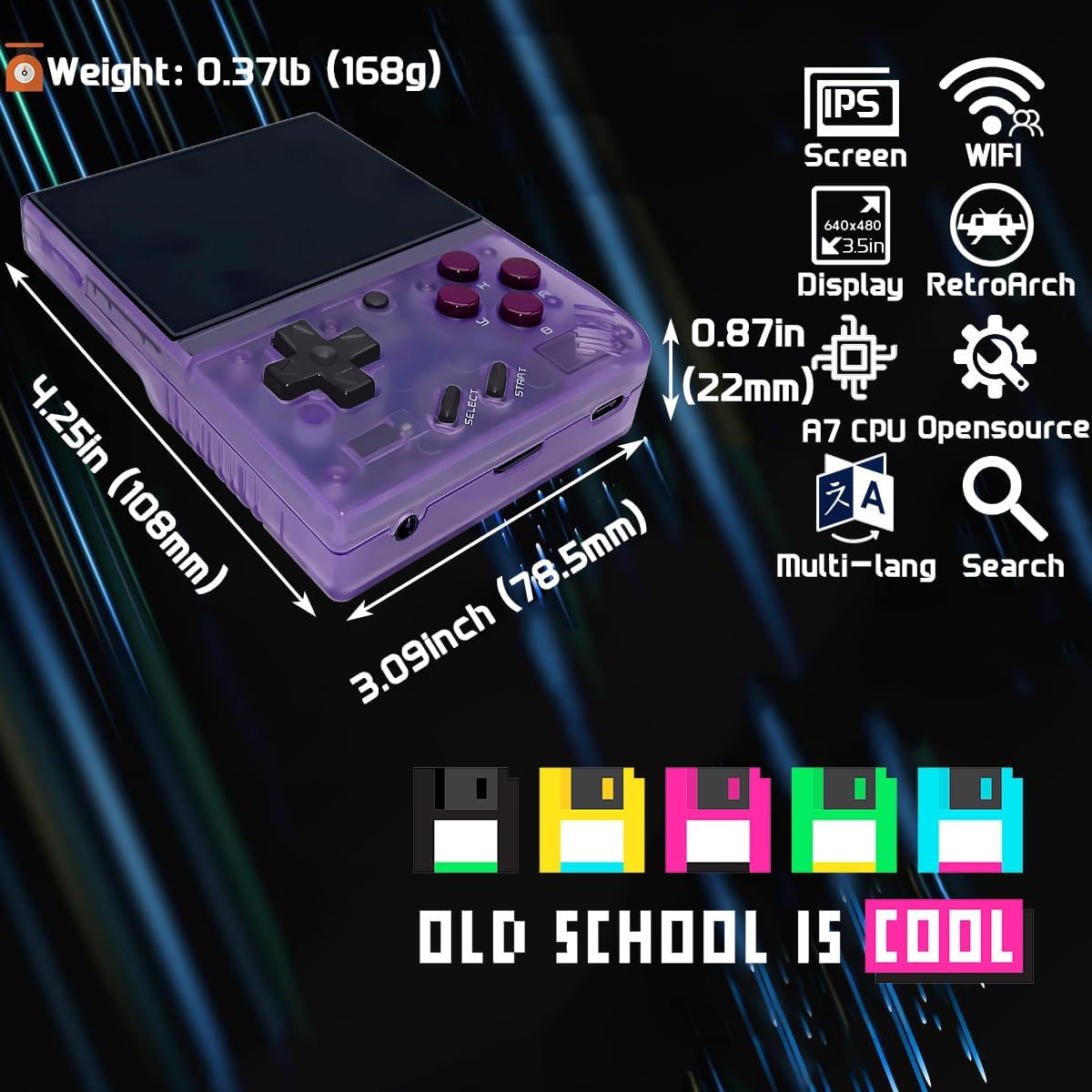 Miyoo Mini Plus Handheld Game Console 3.5-inch 640*480 IPS Screen 3000mAh Compatible with Multiplayer Portable Case Purple Transparent 7 71b369GDvrL. AC SL1200