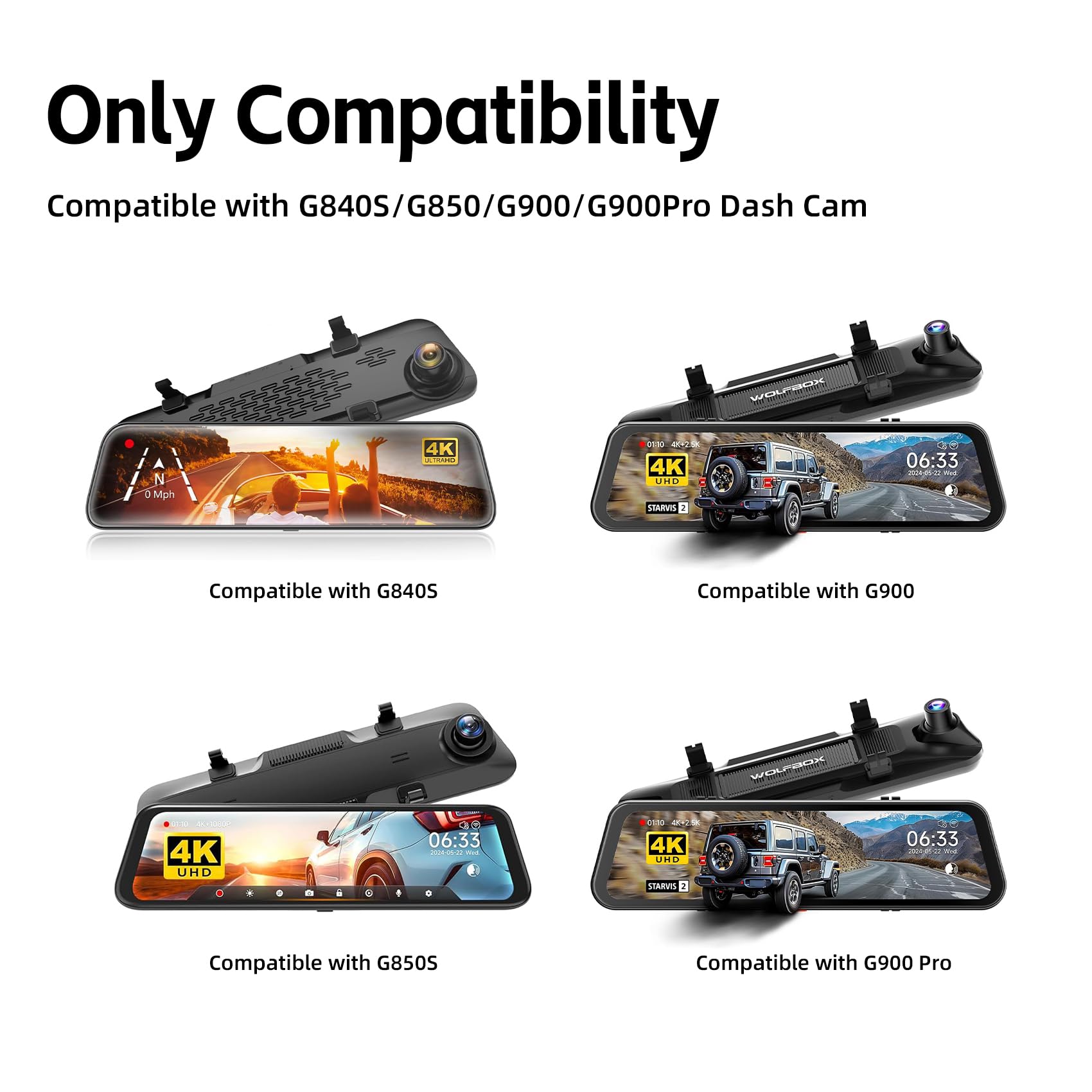 CPL-Filter für Wolfbox G840S/G850/G900/G900Pro 4K Spiegel-Dashcam, blendfreie Polarisatorlinse für Frontkamera, verbessert die Klarheit und reduziert Reflexionen, ideal für 2160P UHD-Aufnahmen