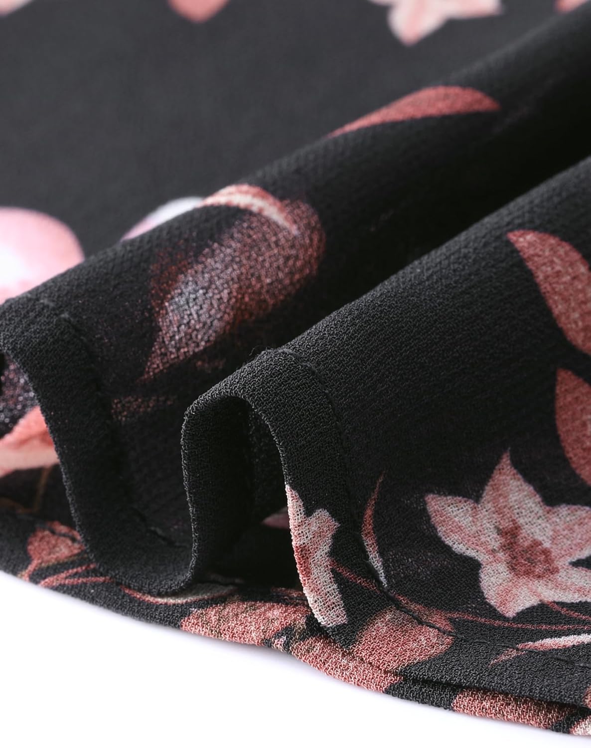 Allegra K Women's Fall Dresses 2025 Tie V Neck Semi Sheer Long Sleeve Layered Tiered Chiffon Mini Floral Dress - Image 6