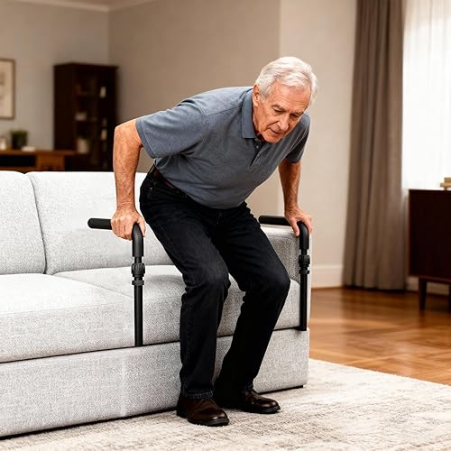 Mango de asistencia de pie para ancianos y personas mayores, riel de ayuda de pie ajustable en altura con agarre antideslizante, barra de seguridad