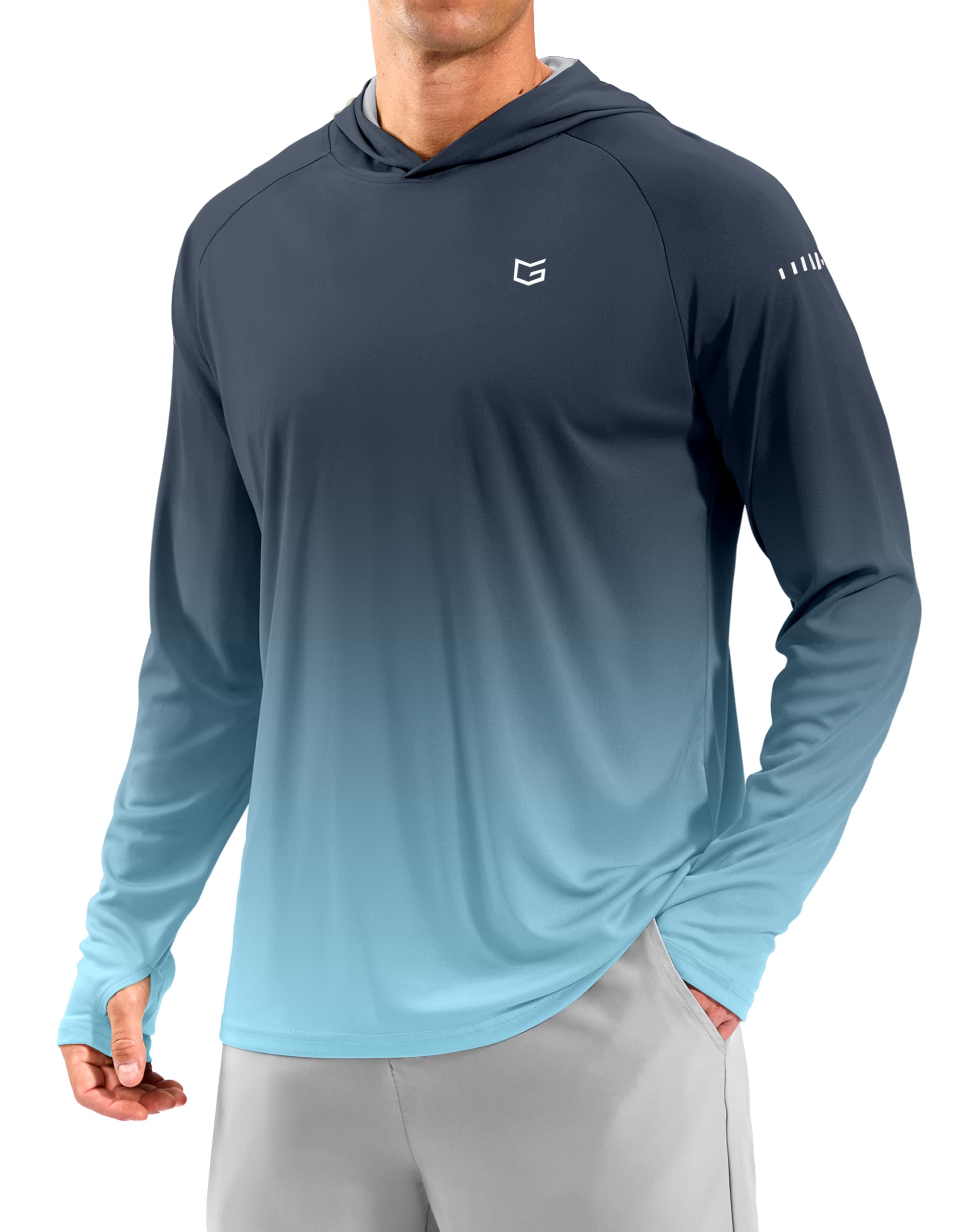 Men's Sun Protection Hoodie Shirts Long Sleeve UPF 50+ Swim Shirts