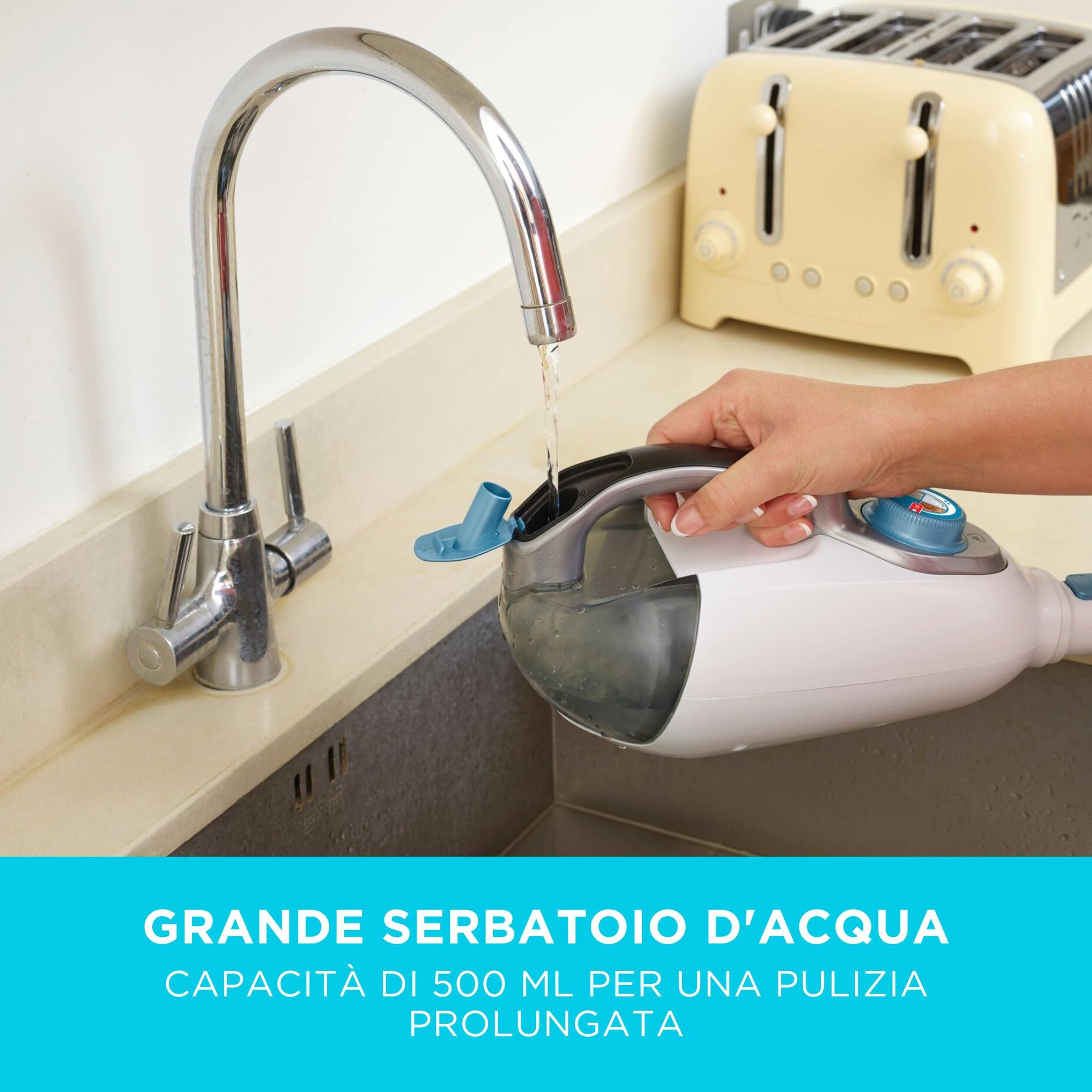 BLACK+DECKER FSMH1321JSM-QS Lavapavimenti a vapore STEAM-MOP 13 in 1, Sistema di Pulizia Guanto Steamitt, con Generatore di Vapore Portatile, 1300W