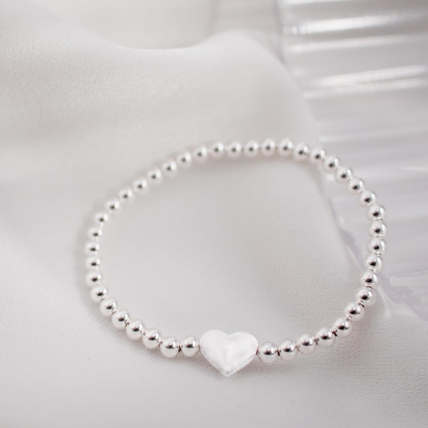 Baby Heart Bracelet 925 Sterling Silver Adjustable Infant Bracelet for Baby Girls Love Heart Charm Bead Bracelet Newborn to Toddler Elegant Keepsake Christening Gift - Image 3