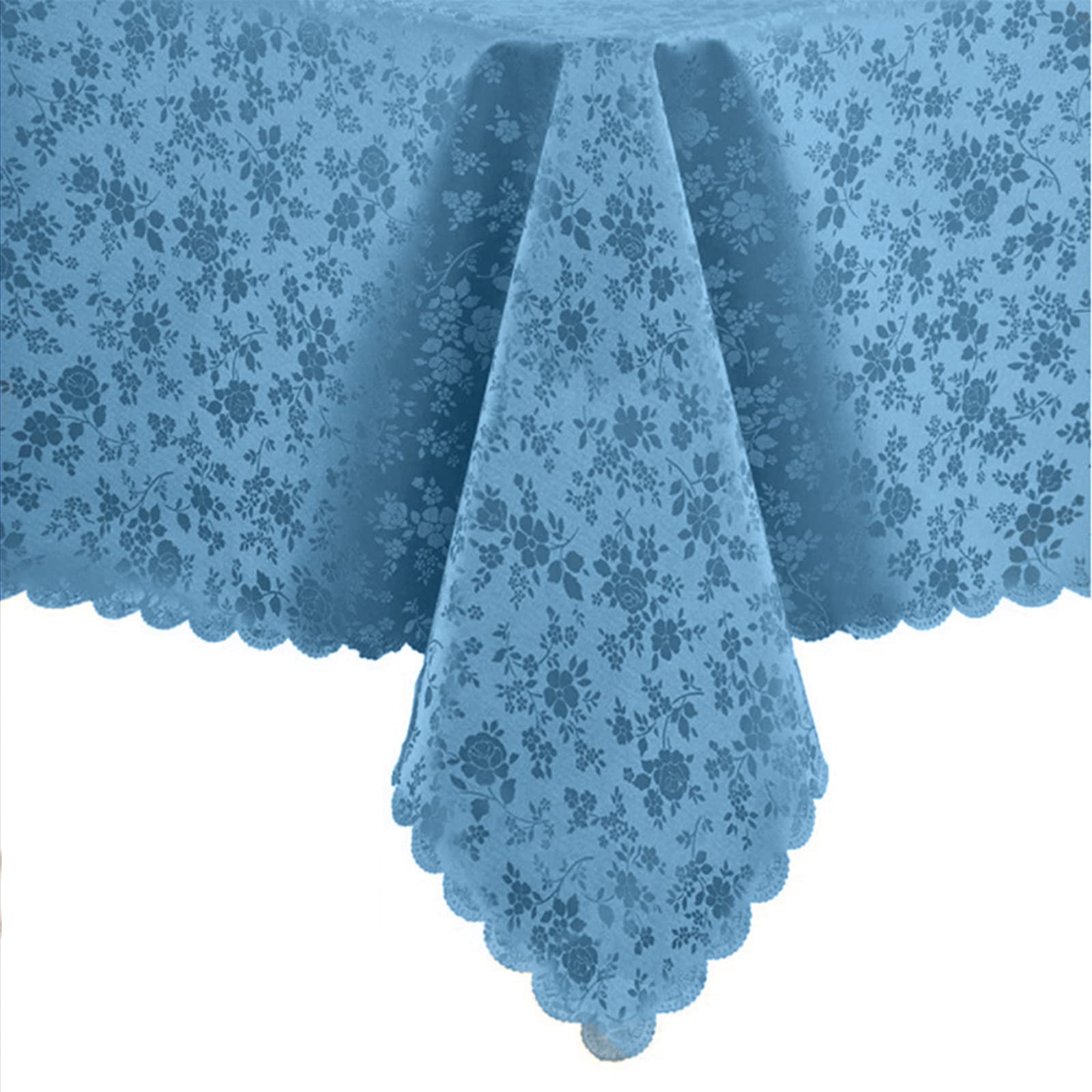 Jeloris Waterproof Vinyl Tablecloth, Rectangle Heavy Plastic Tablecloth, Wipeable Spillproof Oil-Proof Vinyl Table Cover for Kitchen Dining Room (Teal, 52" x 70")