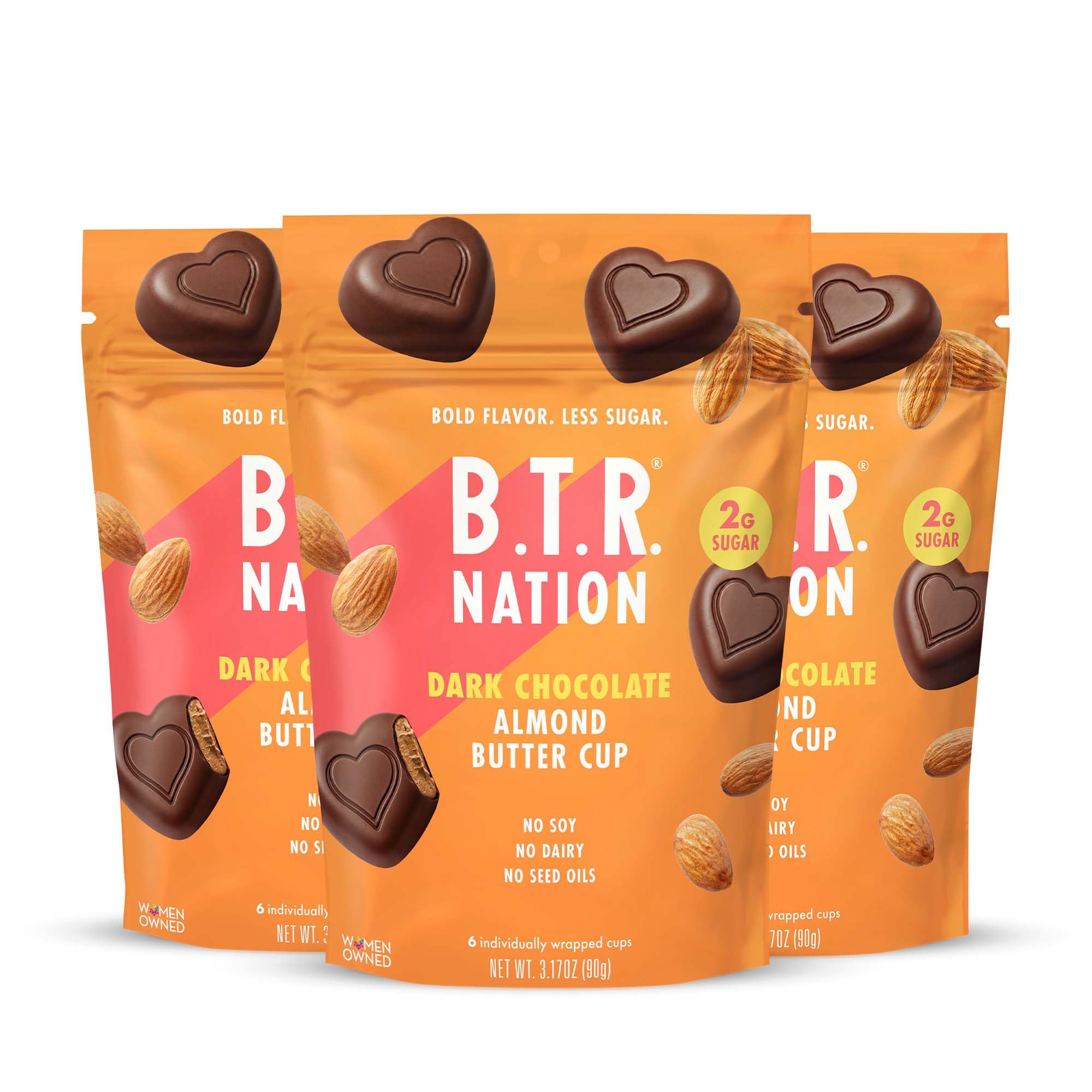Amazon.com : B.T.R. Nation - Dark Chocolate Almond Butter Cups