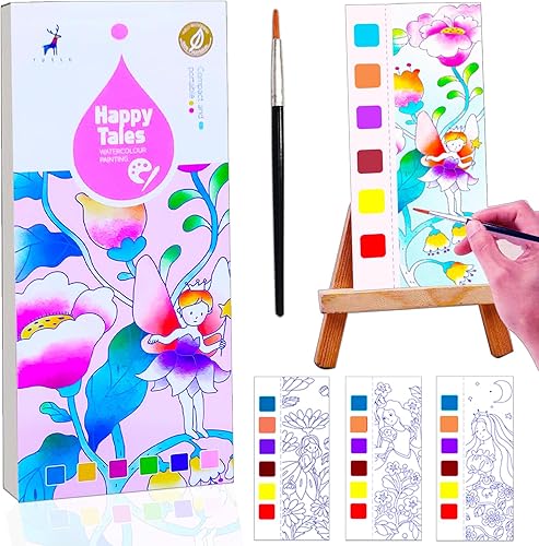 Juegos de pintura de acuarela para niños, libro de pintura de acuarela de bolsillo, libros de acuarela para colorear para niños de 4 a 8 años, para