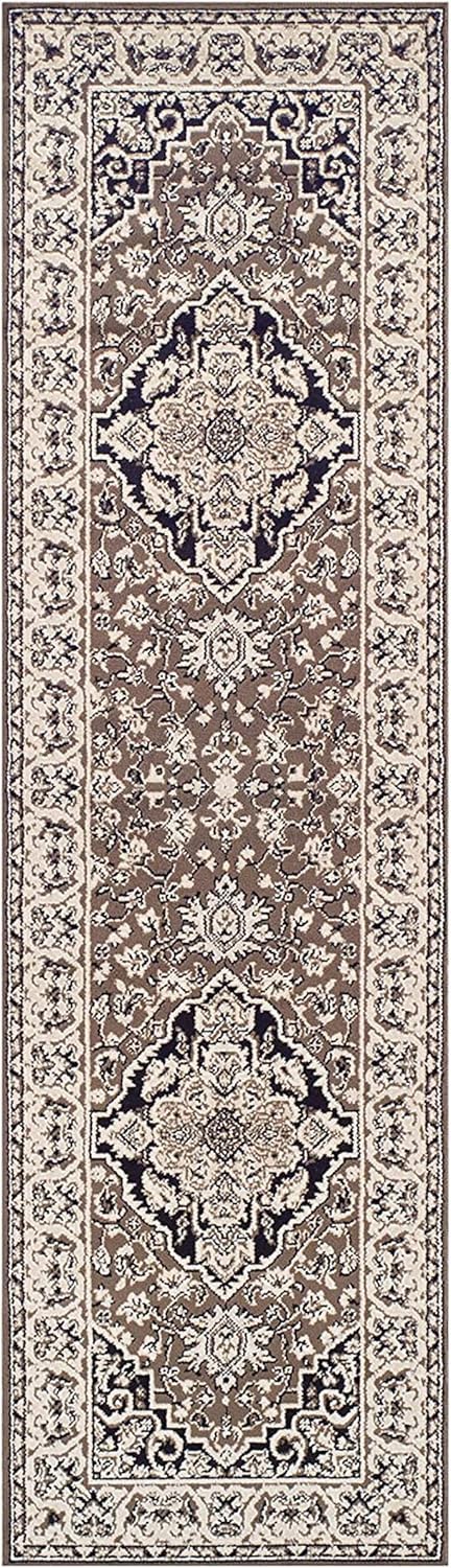 Tapis de couloir long 69 x 244 cm Glendale chemin de passage marron