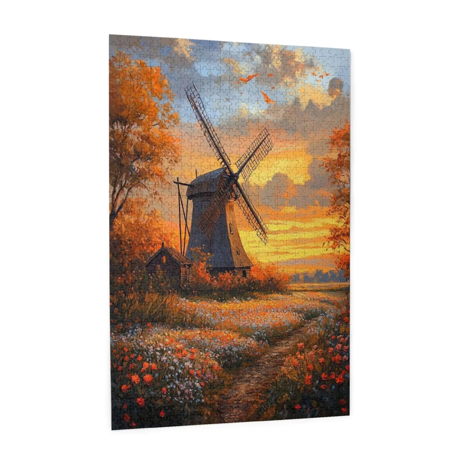 Puzzles Paisaje 1000 Adultos, Puzzle Otoño con Cajas y Cartel, Juego Clásico de Puzzle Arte para Entretenimiento Adultos, Regalos de Decoración del Hogar para Pasatiempos Creativos de Mujeres 2T-1448