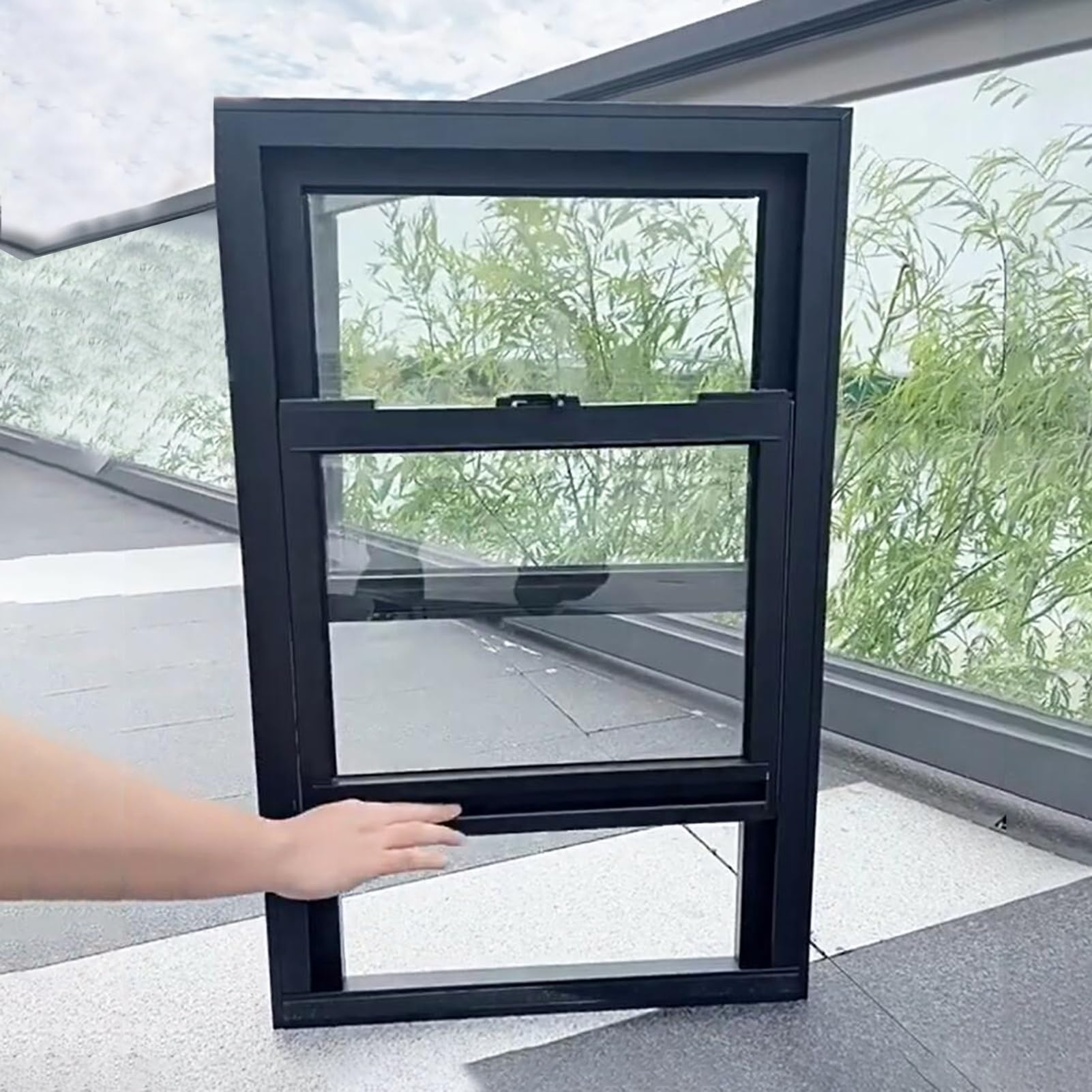 Ventanas Aluminio Ventanas de Reemplazo para Sótanos, Ventanas de Metal Ventilables para Cobertizos, Ventanas Corredizas para Cafeterías Escolares o de Comida Rápida, Ventanas Insonorizadas(Gray,70x90