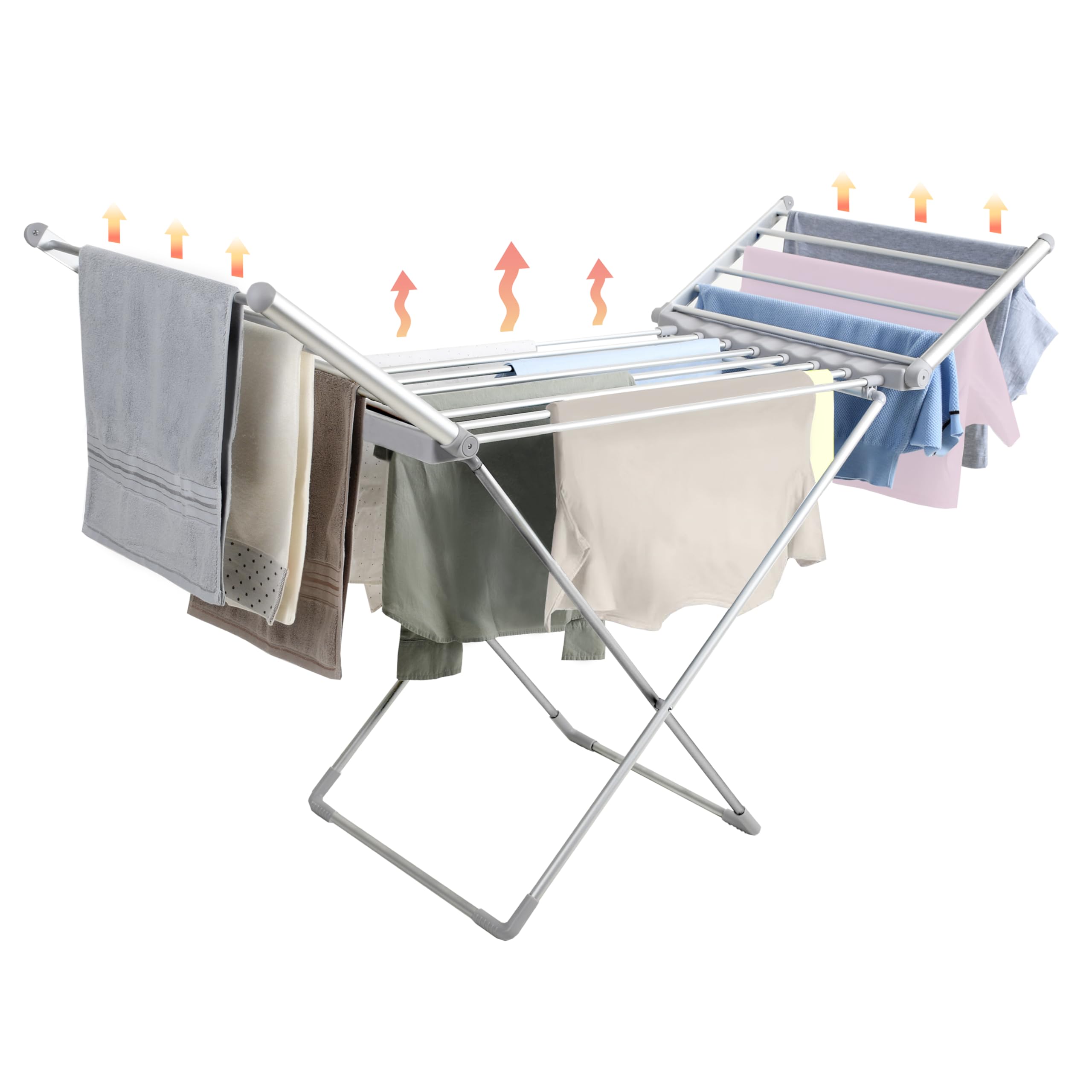 Aspect White Heated Airer, Fold Out Winged Indoor Clothes Airer Low Running Cost Airer 12M Drying Space Clothes Dryer Folding Energy-Efficient Indoor Wet Laundry Drying Horse Rack.