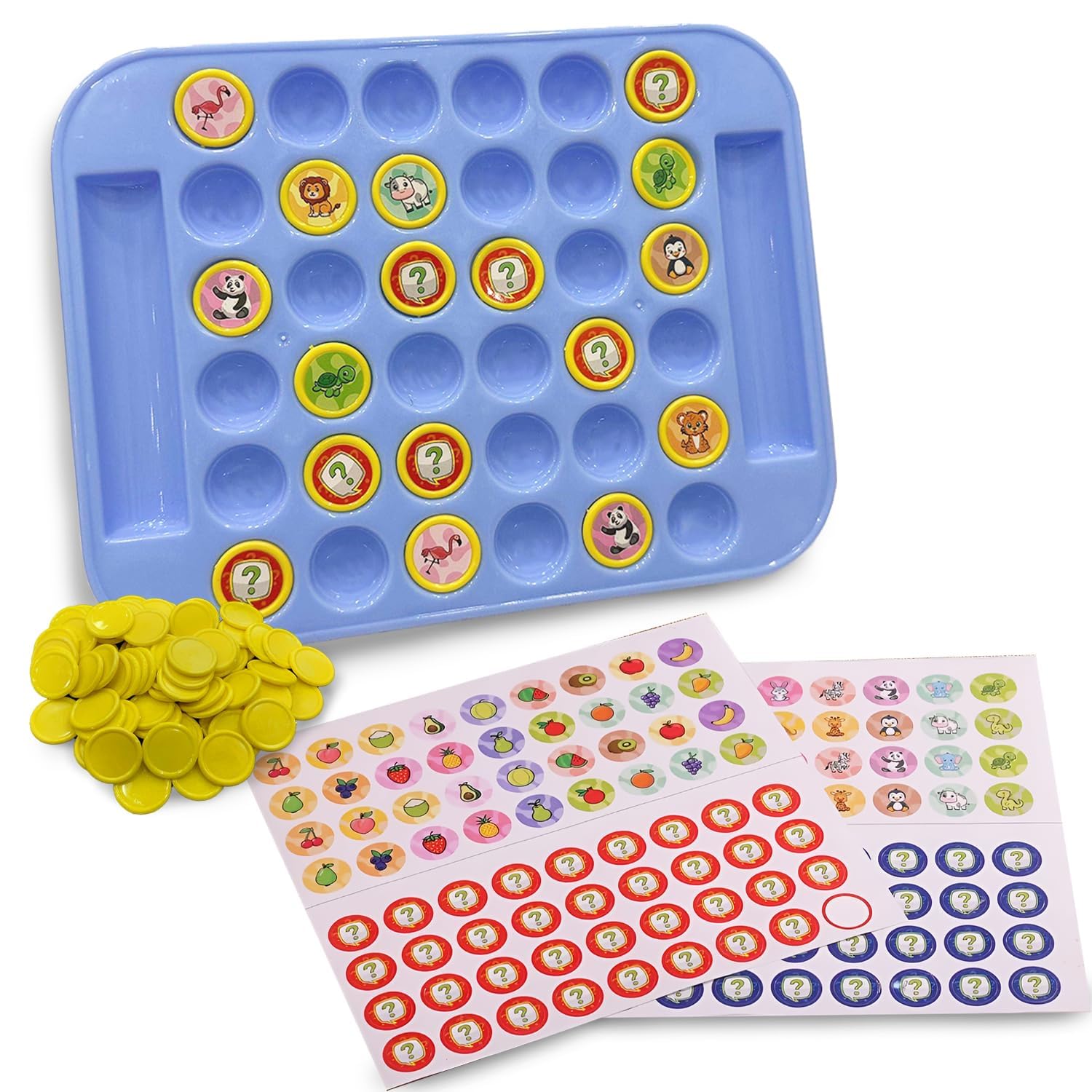 Braintastic Memory Chess Game for Kids – Educational Matching & Memory Learning Toy, Animals & Fruits Theme, 2 Player Board Game for Kindergarten Children (Blue) 1