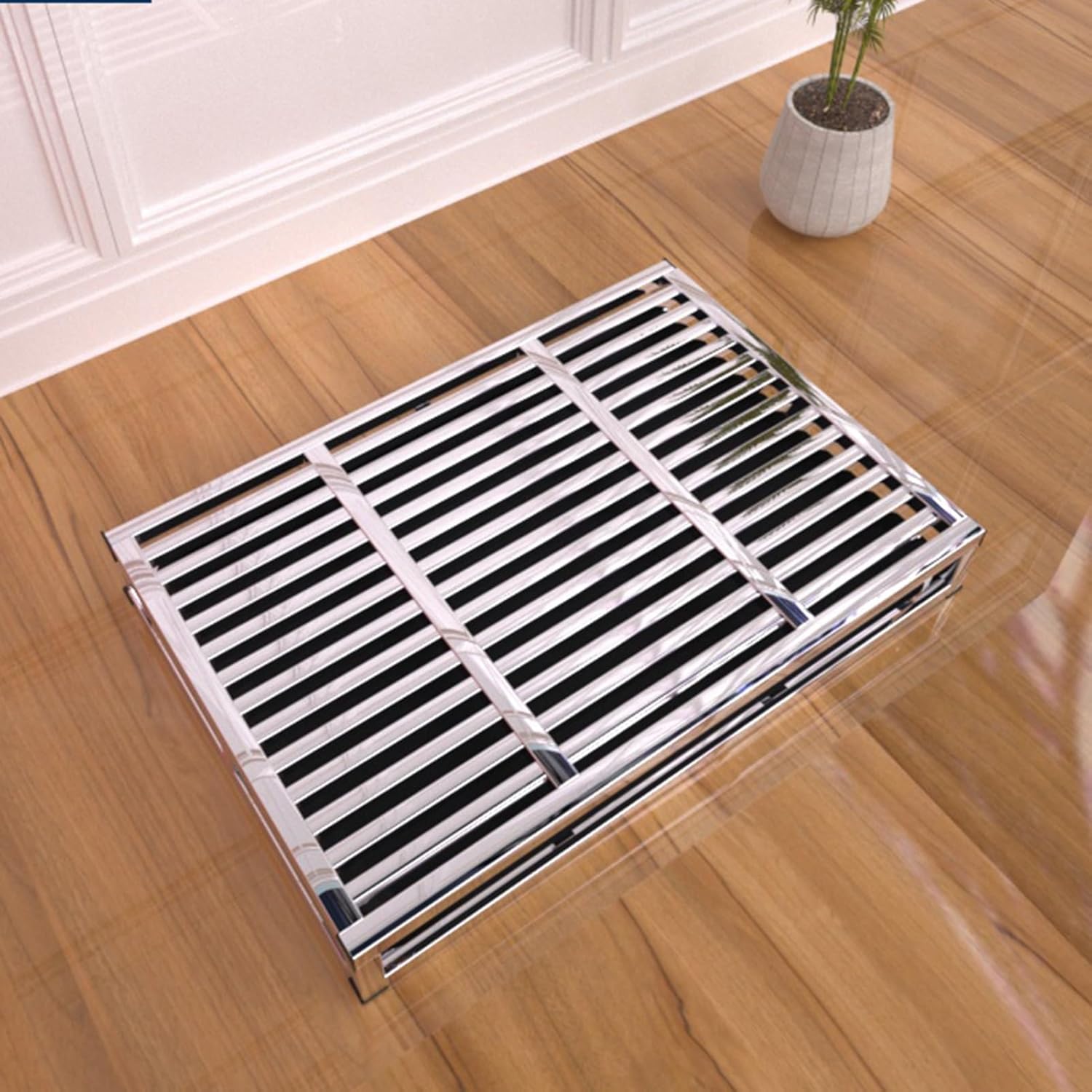 Dog Litter Box Stainless Steel Pet Toilet Training Tray, Portable Indoor Outdoor Potty for Small Large Dogs, Easy to Clean