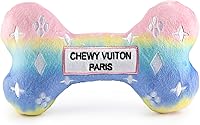 Vista 28 de Haute Diggity Dog Black Checker Chewy Vuiton Bone, Juguetes de Peluche de Diseñador para Perros con Chirriador Interactivo, Estimulante