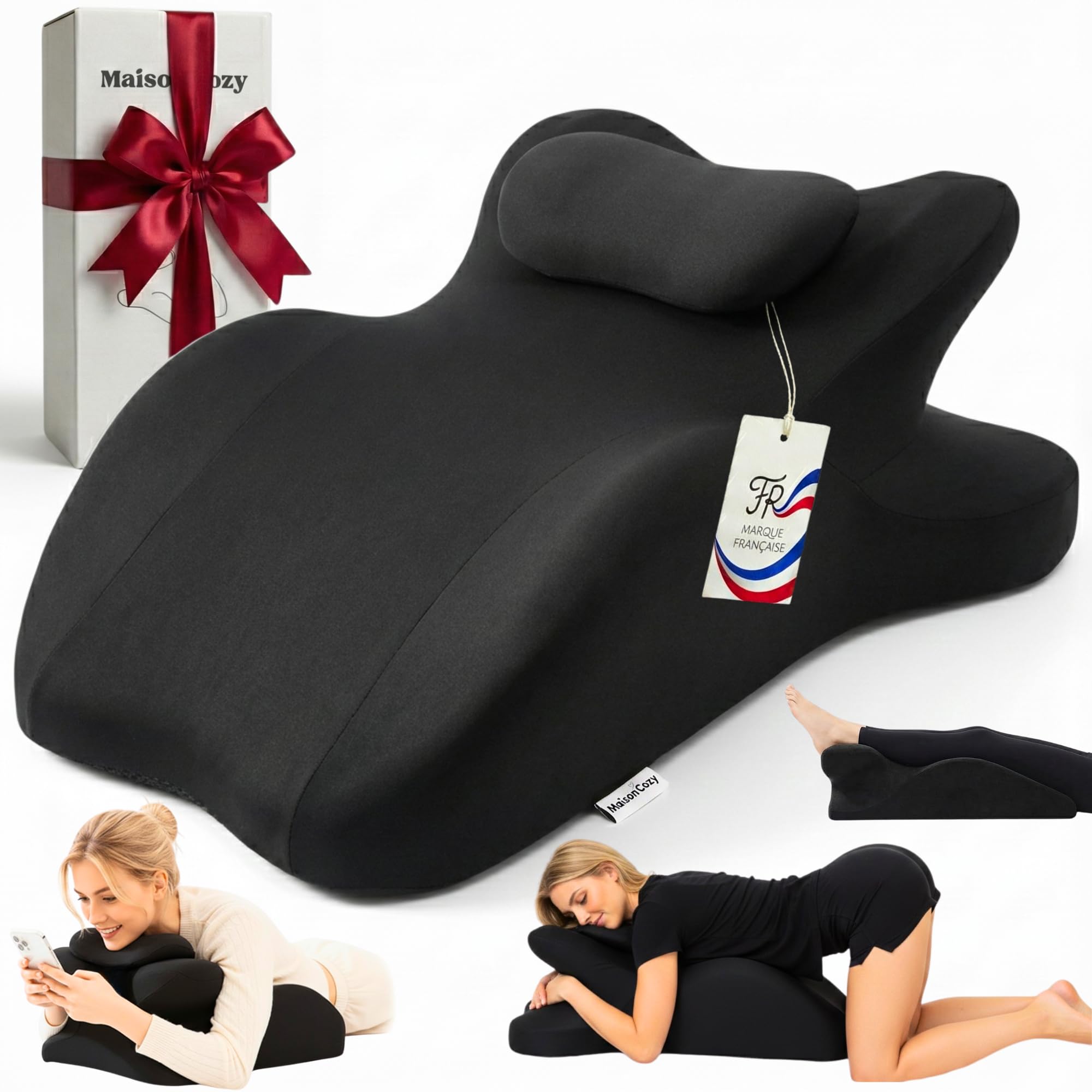 Coussin Sexuel Ergonomique pour Couple Adulte – Oreiller Érotique Intime à Mémoire de Forme, Inclinaison 27° pour Positions Sexuelles, Point G & Plaisir Profond – Kamasutra, Housse Lavable Amovible
