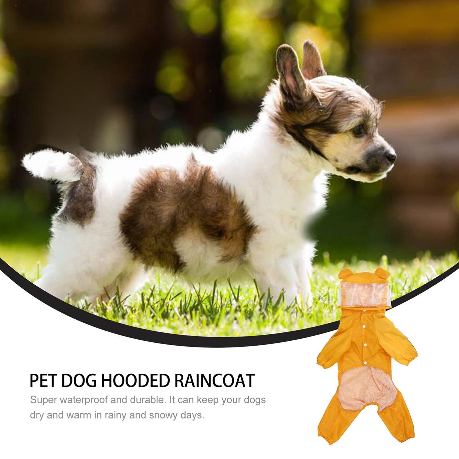 Zerodeko 3pièces Manteau De Pluie pour Chien Étanche à Capuche Design Abeille Vêtement Stylé pour Petits Et Moyens Chiens pour Jours De Pluie