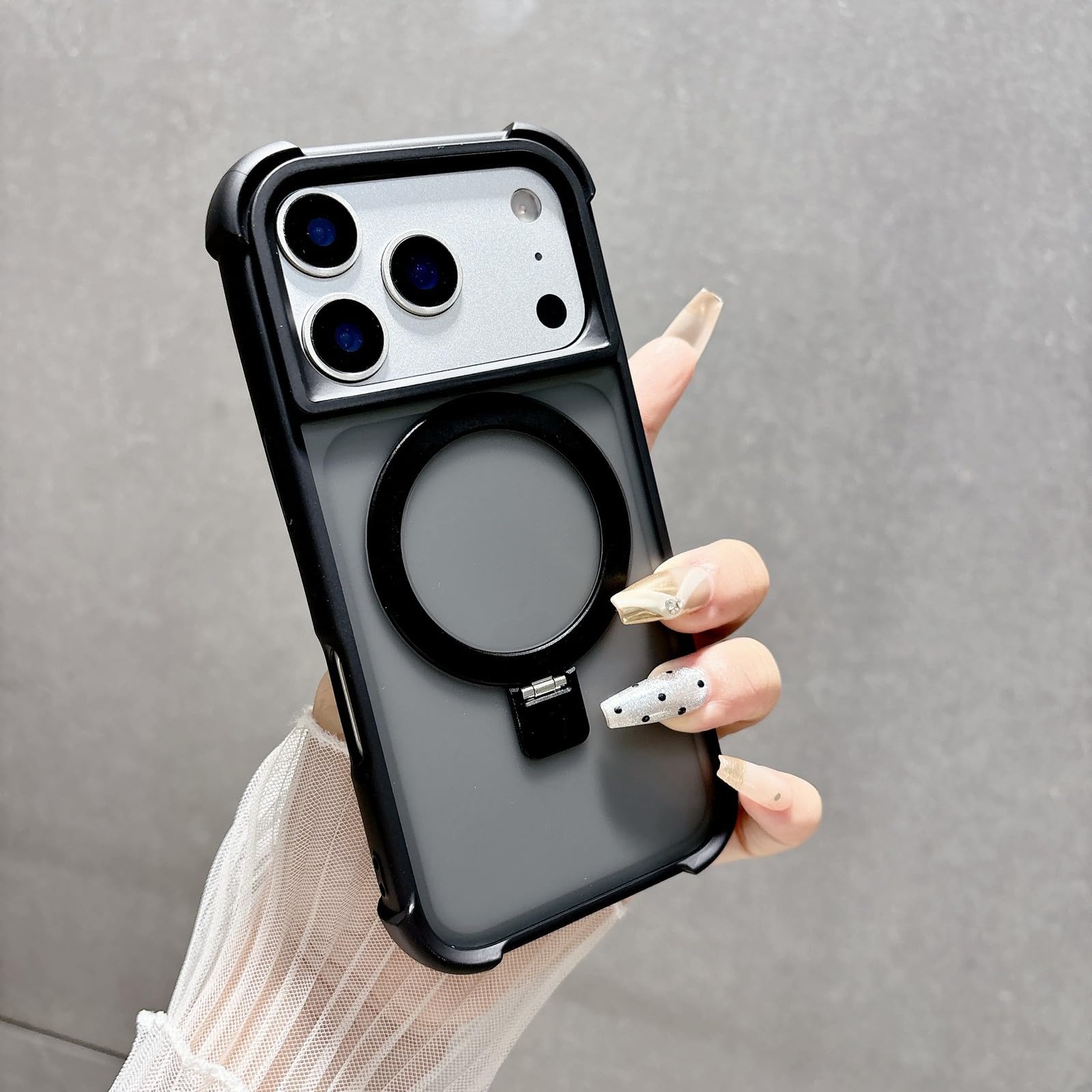 Coque rigide silicone iPhone 17 noir magnétique contre les chutes - 7