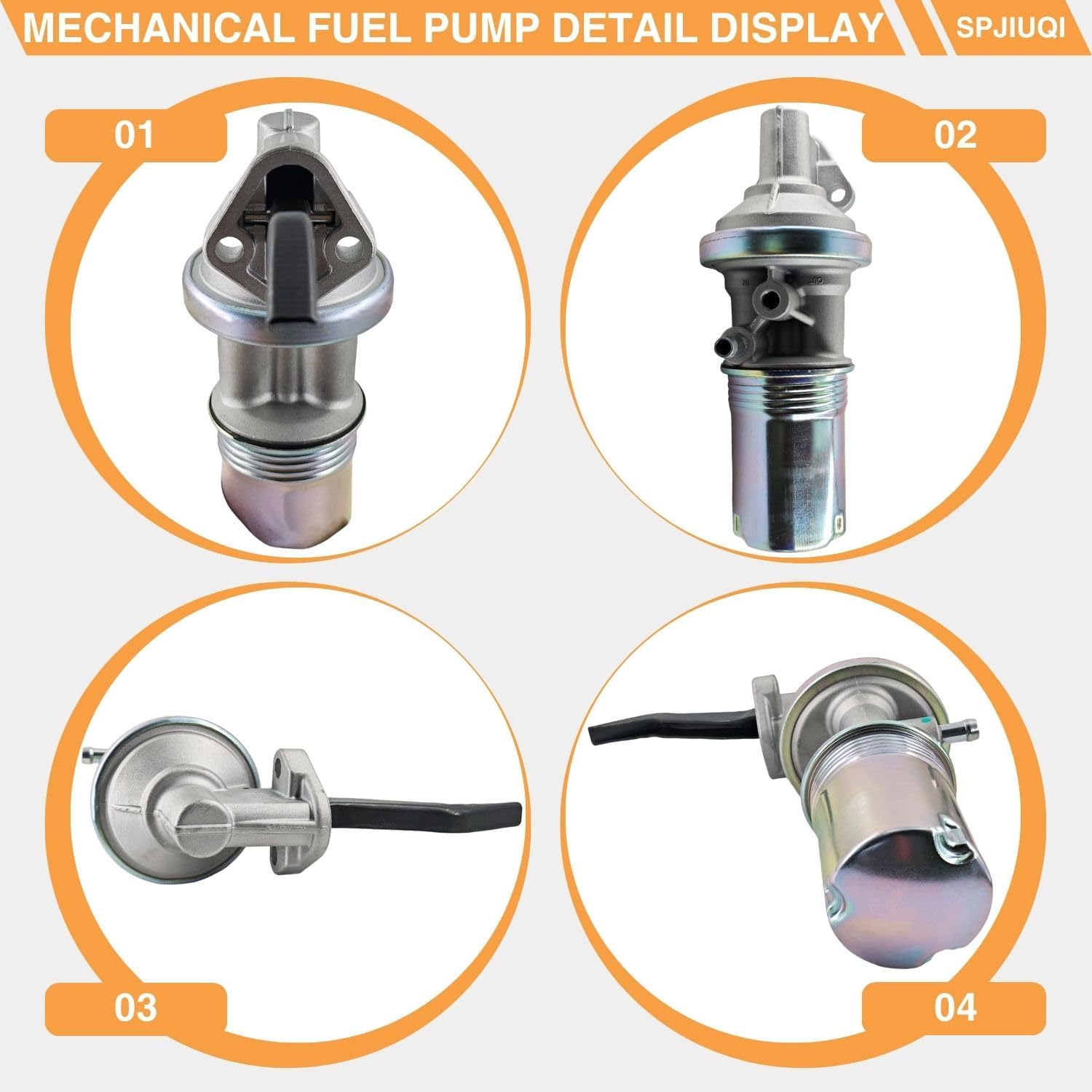 Mechanical Fuel Pump M4008 SP1015MP SP1052MP MF0063 525-8280 Fits 1958-1973 Ford 300 Thunderbird Galaxie F-100 F-250 for 1962-1967 Mercury Commuter Comet 4.8L 6.4L 292 390 CID V8 Engines