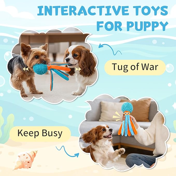 Juguete de Pulpo Chirriante y Crujiente para Perros, VOXGET miniatura 4