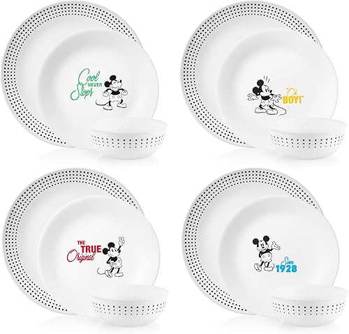 Corelle Disney - Platos originales de Mickey Mouse el verdadero y original 8 unidades