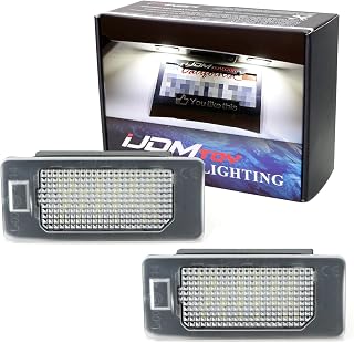 iJDMTOY OEM-Fit 3W Full LED License Plate Light Kit Compatible With BMW 1 2 3 4 5 Series X3 X4 X5 X6, Powered by 24-SMD Xenon White LED & CAN-bus Error Free