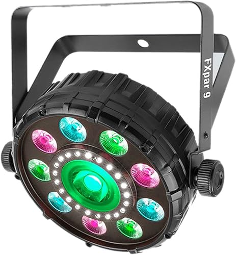 Miniatura 4 de Chauvet DJ FXpar 9 Compact DMX Multiefecto LED SMD RGBUV estroboscópico Par de luces con cable DMX y paño de pulido Austin Bazaar