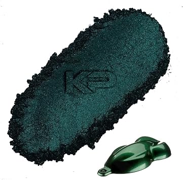 KP Pigments Carbon Green Pearlescent 100% Pure Fine Mica Powder - Naturally Pigmented Multipurpose DIY Arts and Crafts, Dye, Soap Making, Cosmetics, Epoxy Resin, Paint, and More! 25 Grams
