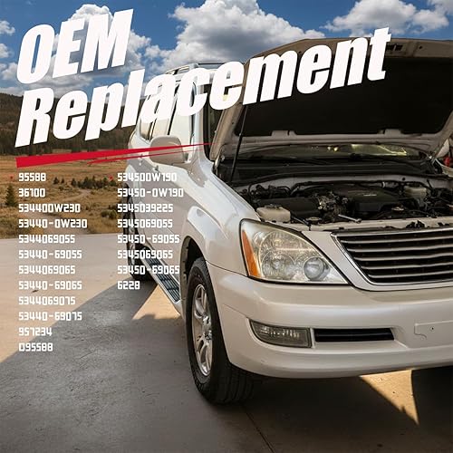 Vista 3 de Vepagoo 6228 Soportes de Capó Frontal para Lexus GX470 2003-2009, Soportes de Capó para Accesorios Toyota 4Runner, Soportes de Elevación