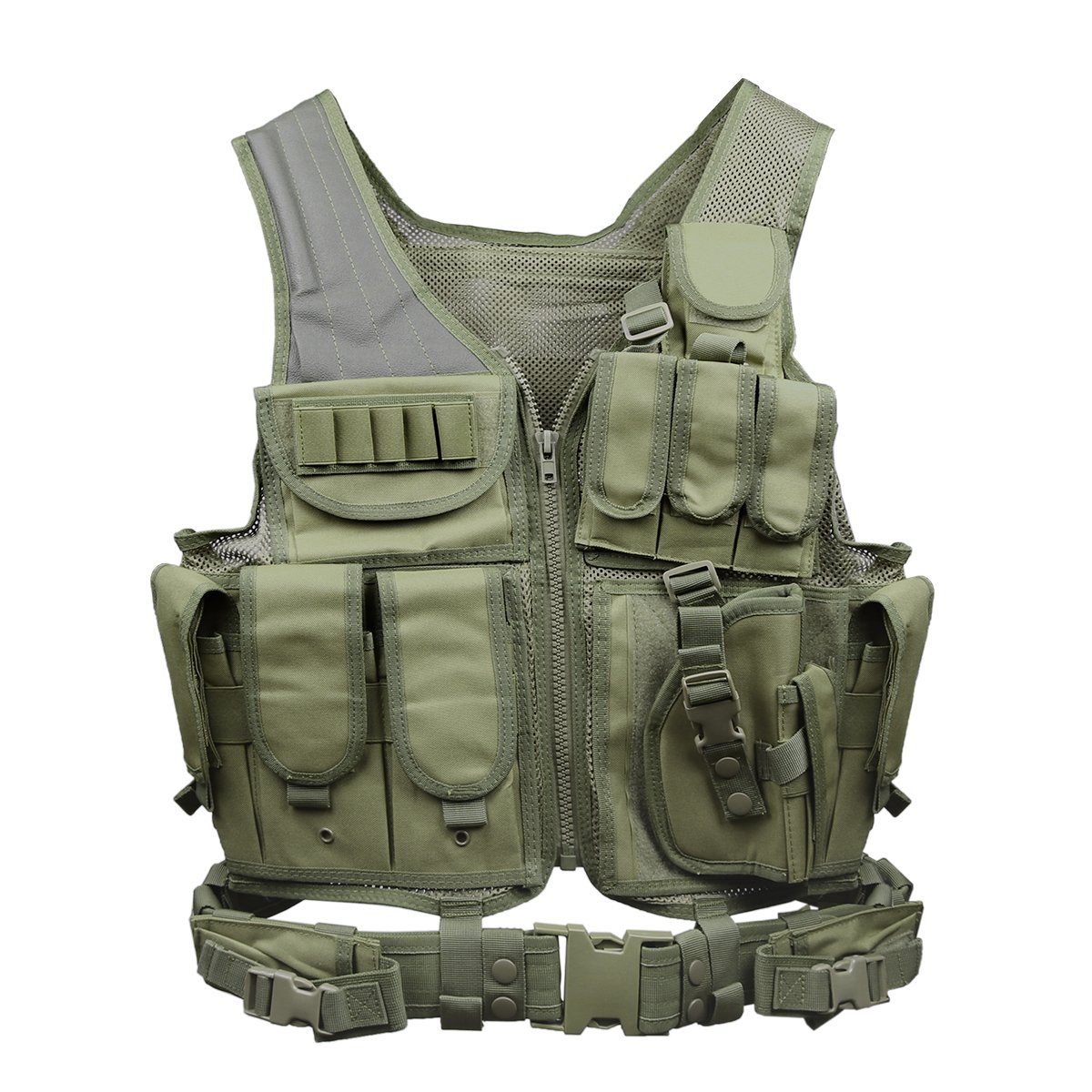 Goetland Tactical Vest Military Modular Vest Ultra-Light Outdoor Hunting Airsoft War Game 600D Polyester Paintball Training Vest for CS Combat Fishing Hiking Adjustable S-XXL