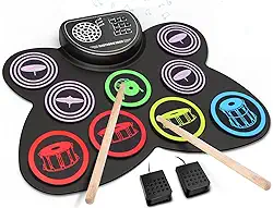 Bateria Eletronica Portatil, Conjunto de Bateria Elétrica, Conjunto de Bateria Eletrônica Portátil USB Roll Up Drum Pad Kit