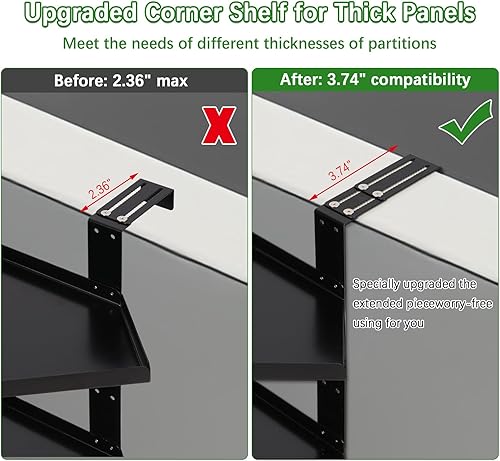 Miniatura 10 de Olpchee Estante de cubículo de oficina, organizador de almacenamiento de cubículos, accesorios de cubículo, estante de esquina de cubículo ajustable