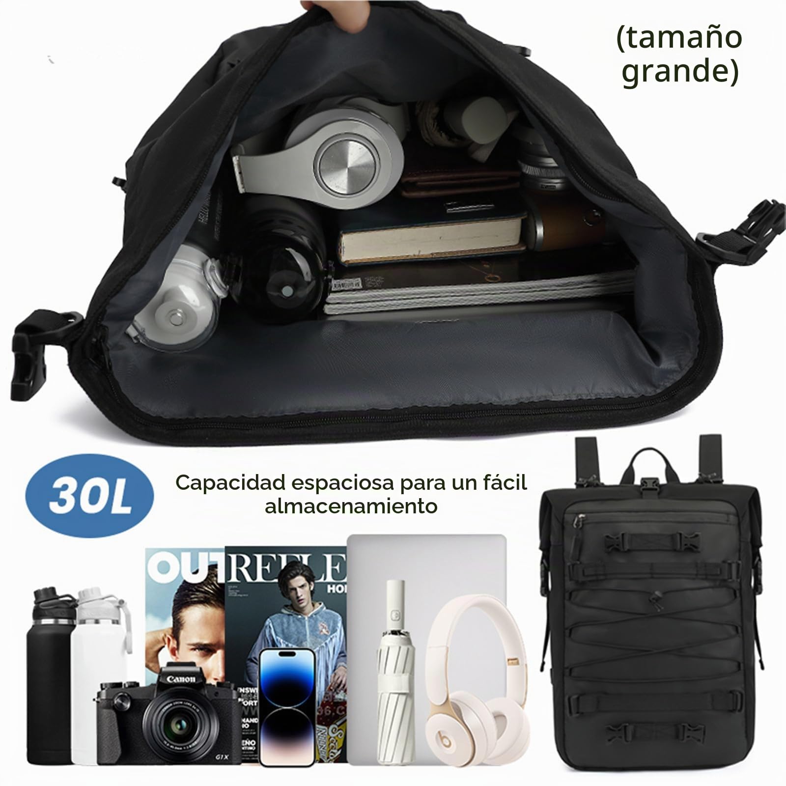 Bolsa De Sillín De Moto, Multifunción, 30 L, Equipaje, Mochila Universal Para Viaje Y Diario