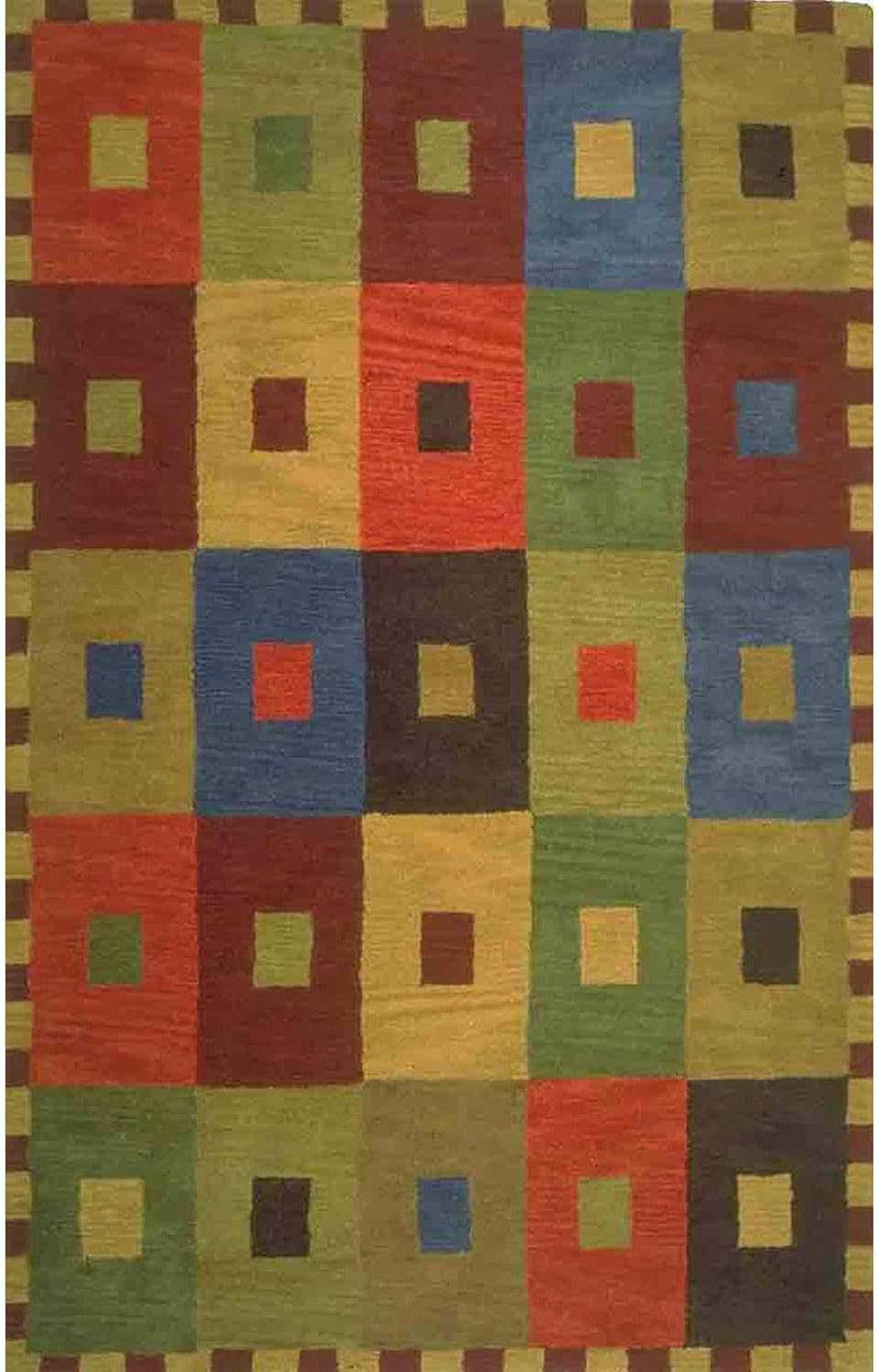 Amazon.com: Transocean INCA 9440/44 SQUARES MULTI Rug - 9'X12' : Home ...