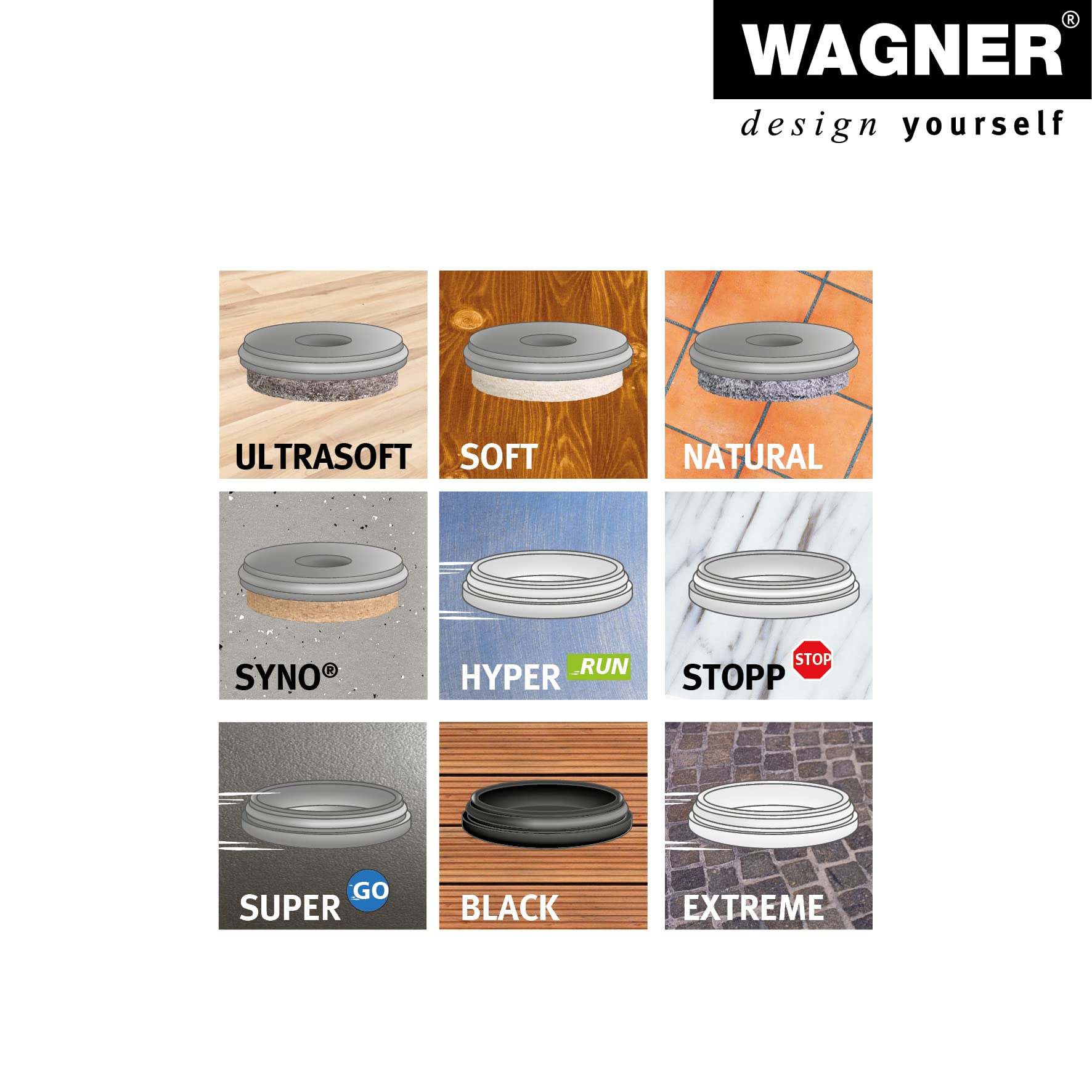 Wagner QuickClick Furniture Glides Professional Box 432-piece Set I Optimum Protection for Your Floors I Basic Parts for — view 7