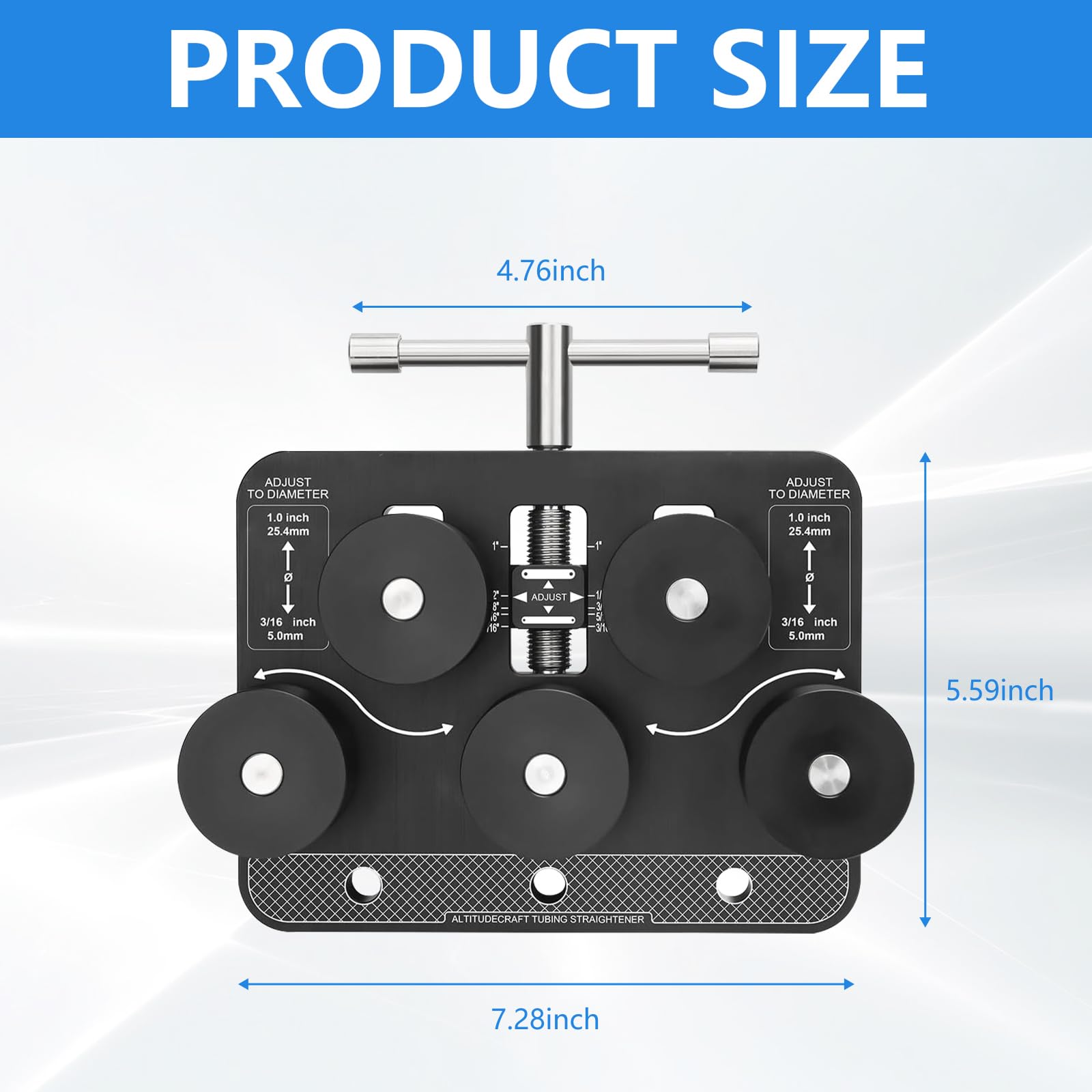 Enderezadora De Tubos, Enderezadora De Mangueras Para Conductos De Freno De 3/16"–1" (ø 4,75–25 mm) Para Conductos De Freno Cobre Y Aluminio Herramienta Profesional Y De Bricolaje Para Talleres