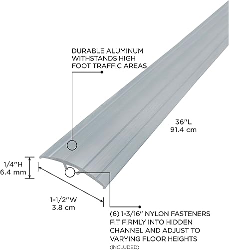 Miniatura 2 de M-D Building Products 46131 M-D Transición multipiso, L X 1-916 in W, aluminio, 36 "Plata