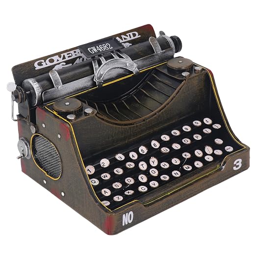 Cosiki Máquina de Escrever retrô Vintage Esculpida Em Ferro Modelo de Máquina de Escrever Manual para Decoração de Casa e Escritório