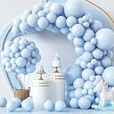 Rozi Decoration Pastel Blue Balloons 100 Pcs - 9 Inch Soft Matte Balloons for Birthday Decoration Kit | Premium Balloon Garland Arch Supplies for Baby Shower, Wedding gallery image