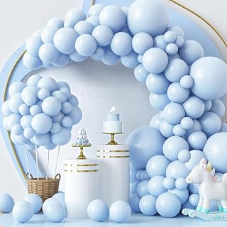 Rozi Decoration Pastel Blue Balloons 100 Pcs - 9 Inch Soft Matte Balloons for Birthday Decoration Kit | Premium Balloon Garland Arch Supplies for Baby Shower, Wedding