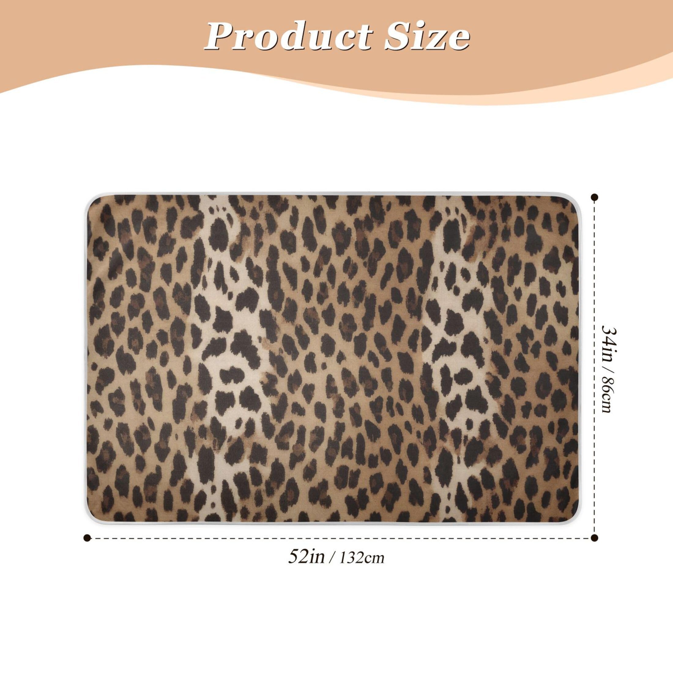 Takiito Leopard Print Bed Pad Reusable Bed Underpad Washable Waterproof Leak-Proof Quick Dry Incontinence Pee Pad for Toddlers Kids Adults Pets 34x52 in