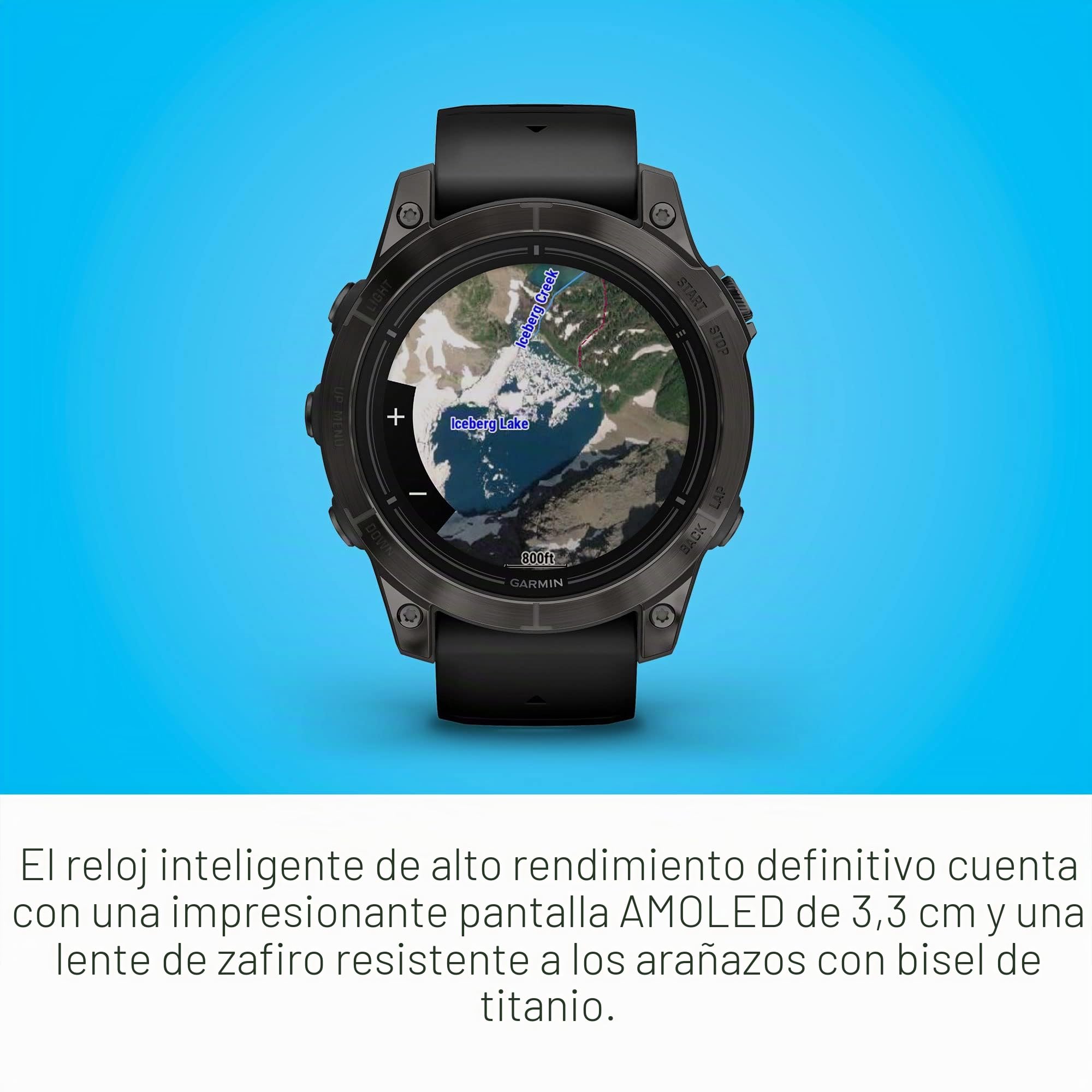 Garmin epix Pro (Gen 2) Sapphire Edition, 47 mm, Reloj Inteligente de Alto Rendimiento, tecnología de Entrenamiento Avanzada, Linterna integrada, Color Negro