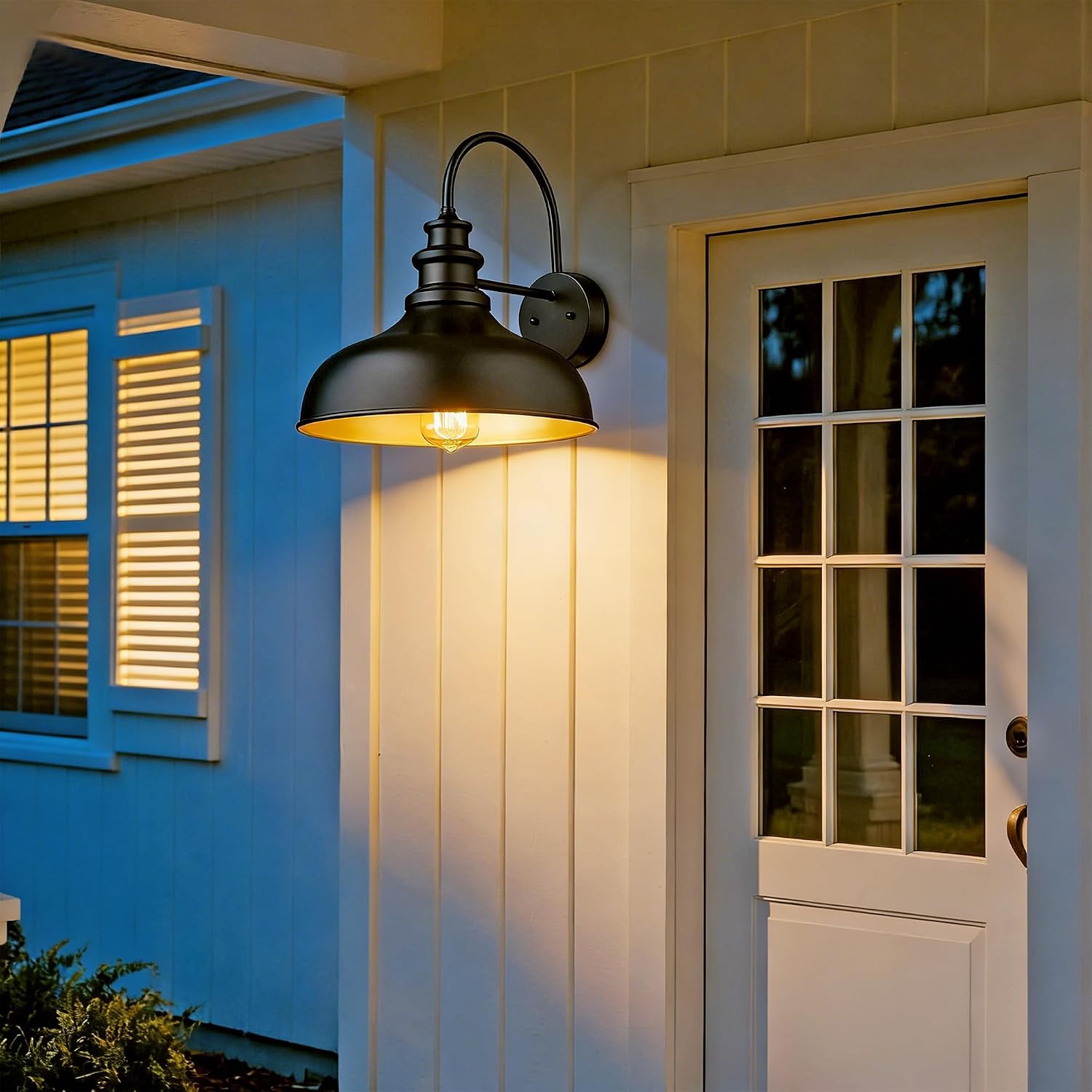 Outdoor Barn Lights, 3 Pack Farmhouse E26 Socket outdoor Lantern Lamp, Weather Resistant Industrial Exterior Wall Lighting Fixture, Anti-Rust Outside Wall Sconce for Porch Entryway Garage(Black)