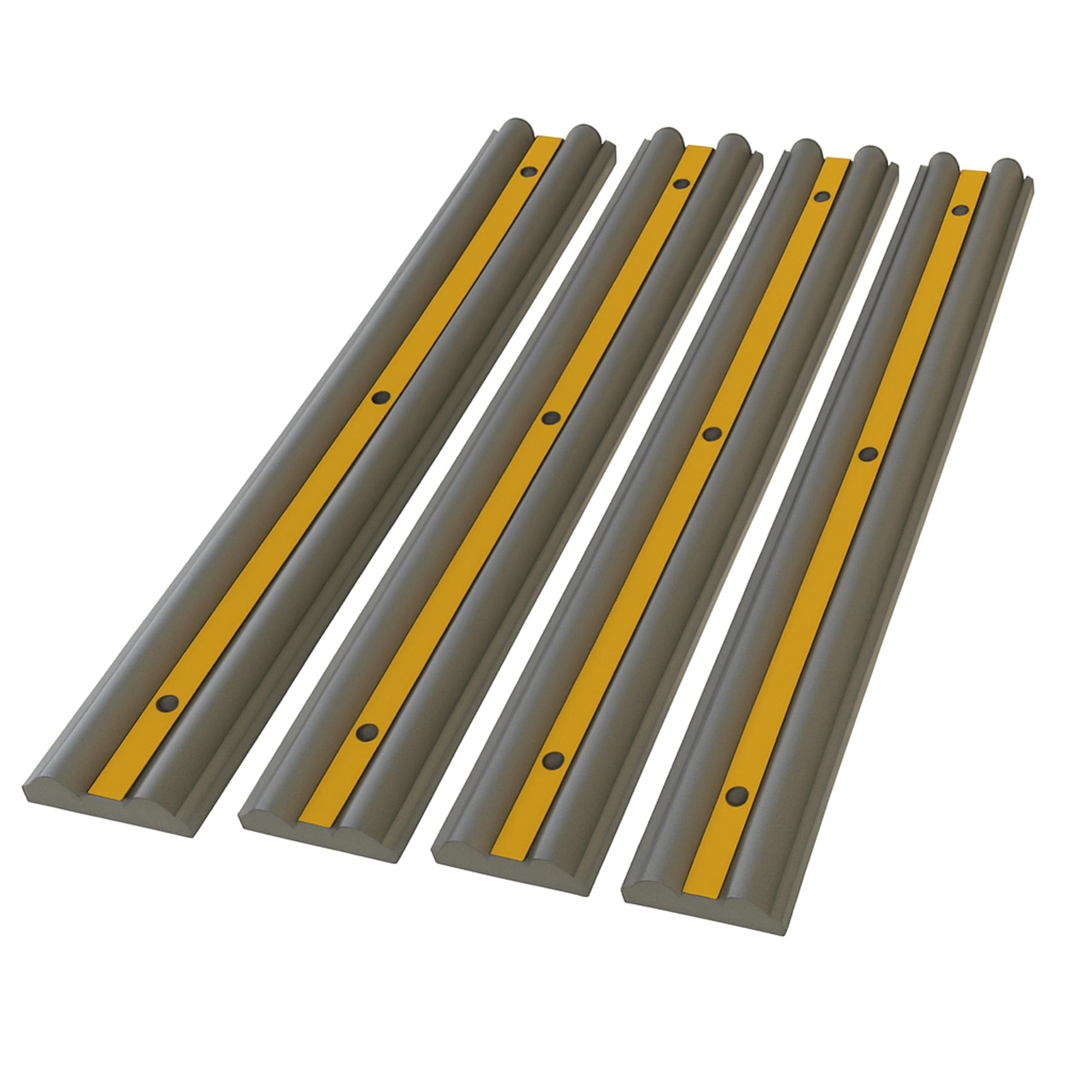 Berry 100CM Grey Rubber Wall Bumper Protector | Reflective Car Door Wall Guard for Garage, Parking & Warehouse Safety | Heavy Duty Vehicle Impact Protector for Indoor & Outdoor Use - Set of 4