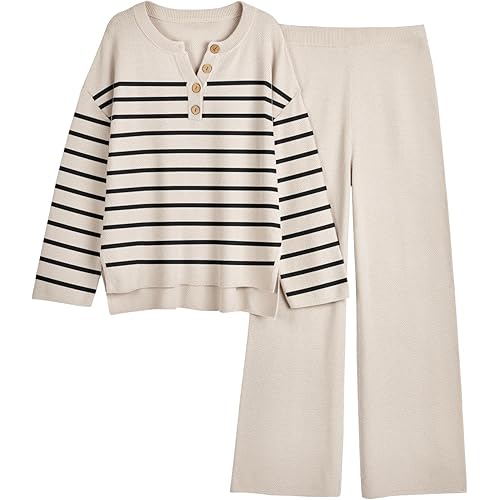 LILLUSORY Women's 2 Piece Lounge Sets Oversized Slouchy Matching Cozy Knit Sets