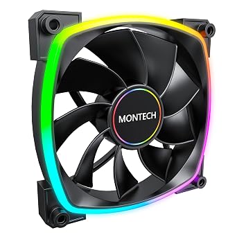 Montech RX 140 ARGB Ters Fan 1600PWM,  st D zey Dayan kl l k, Sessiz Performans ve  arp c  ARGB Tasar m  140 mm, Siyah