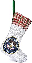 Utah State Logo Christmas Stockings Cute Sequin Hanging Decorations Candy Bag for Christmas Tree Holiday Party